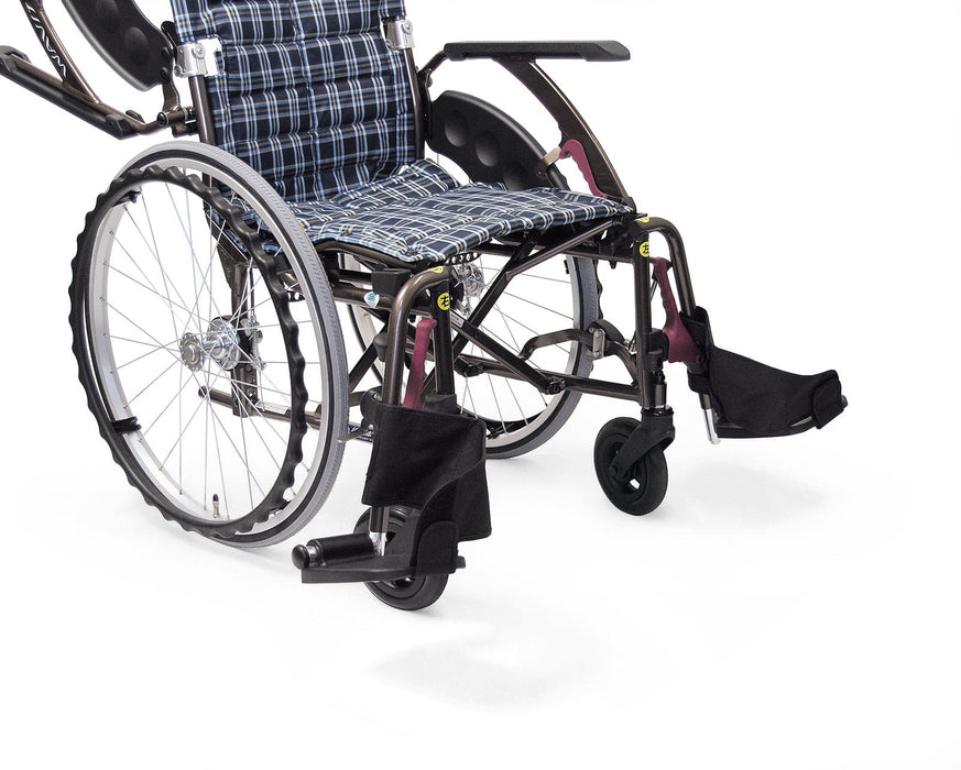 WAVIT Ergonomic Wheelchair Blue Check WAP22P-42S | Kawamura