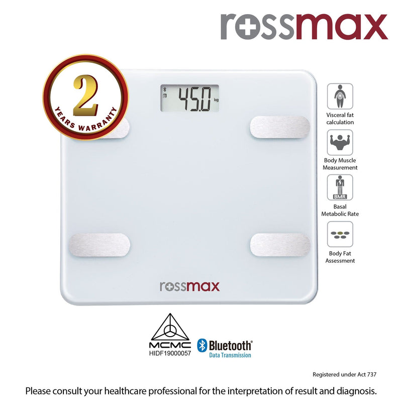 ROSSMAX Body Fat Monitor with Scale Bluetooth Model WF262