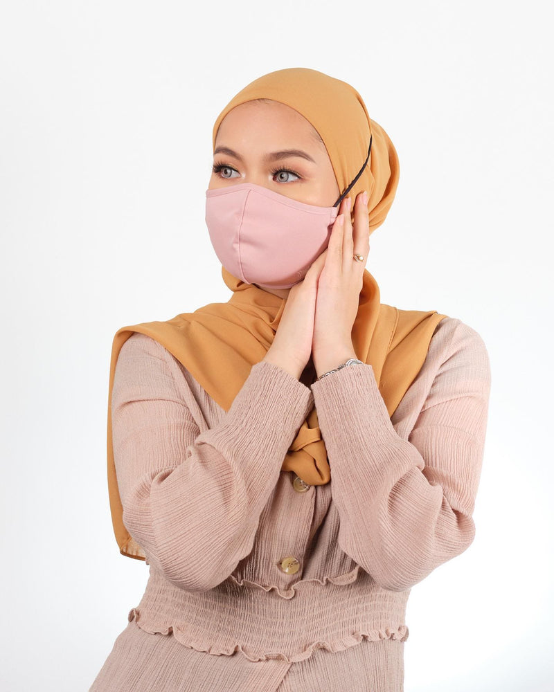 Bae Hanna SkinLab Fabric Face Mask Hijab Friendly Version Headloop (Blush Pink)