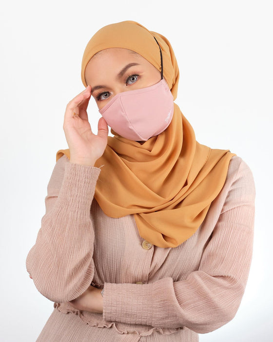 Bae Hanna SkinLab Fabric Face Mask Hijab Friendly Version Headloop (Blush Pink)