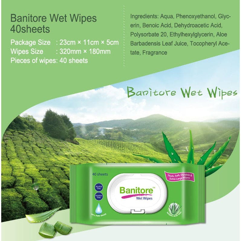 Banitore Wet Premium Wipes (40sheets/Pack)