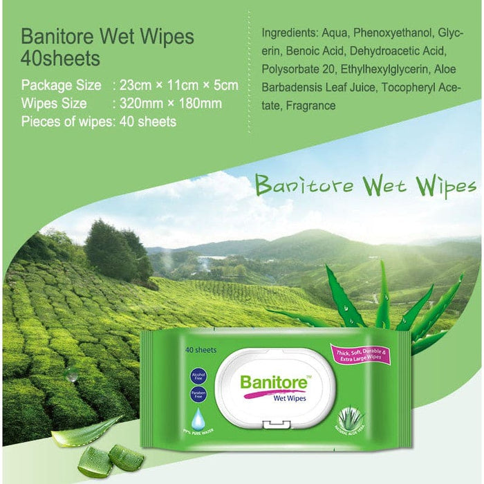 Banitore Wet Premium Wipes (40sheets/Pack)