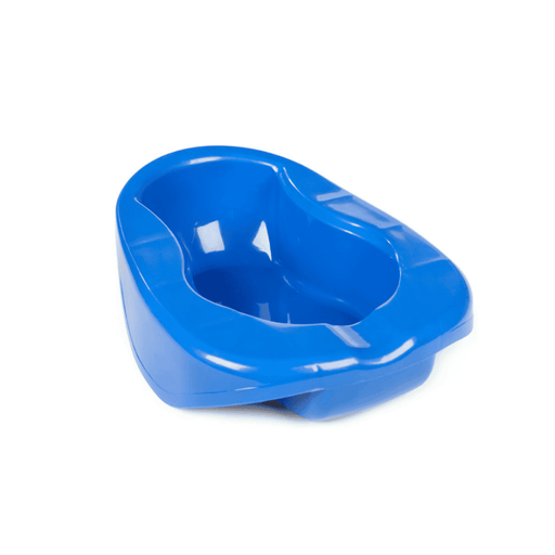 Blue Plastic Bedpan with Cover