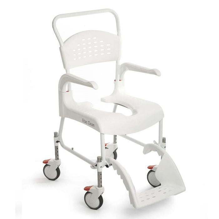 Shower Commode Chair with Height Adjustable, 4 lockable wheels | Etac Clean