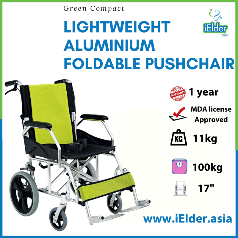 Green Compact lightweight Aluminium Foldable Pushchair