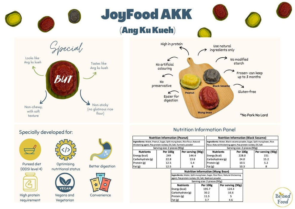 Joy Food Ang Ku Kueh | Pureed Moulded Food ( 6 pieces/bag)