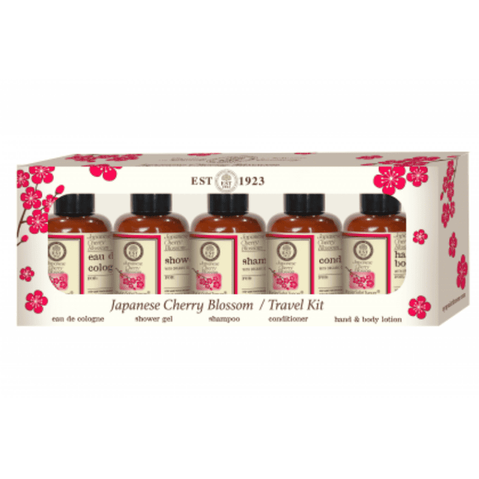 Eyup Sabri Tuncer Japanese Cherry Blossom Gift Set (5 bottles x 50ml) Shower Gel, Shampoo, Conditioner, Hand sanitizer cum Cologne, Lotion