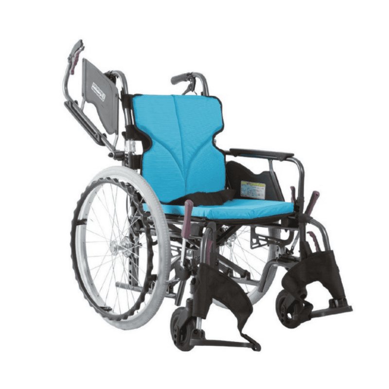 Self-Propelled Elevating Wheelchair KMD-C22-45 Light Blue | Kawamura 