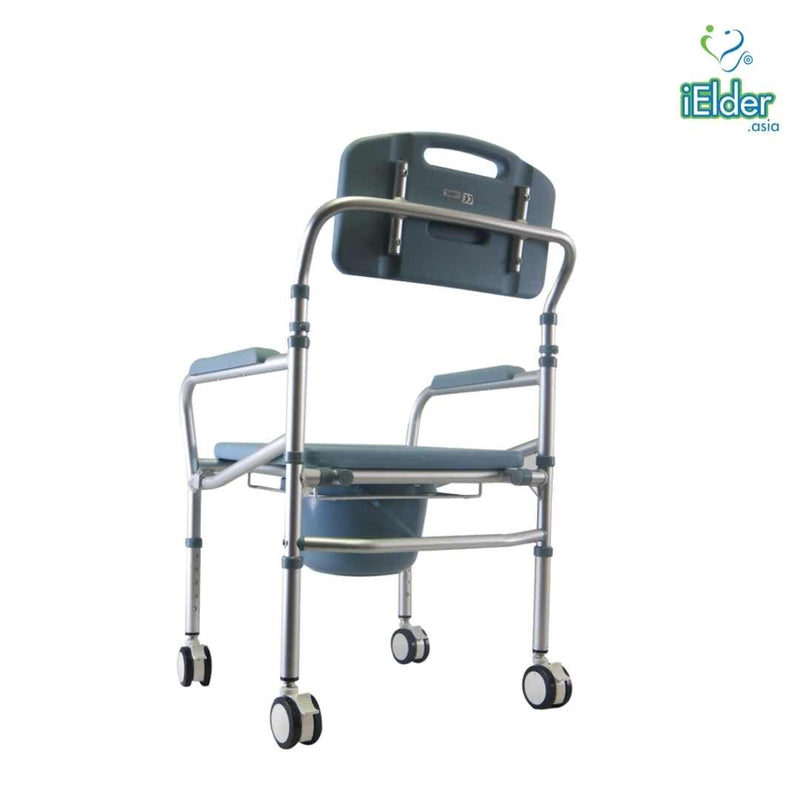 Foldable Mobile Commode Shower Chair JH