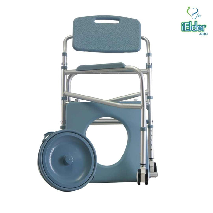 Foldable Mobile Commode Shower Chair JH