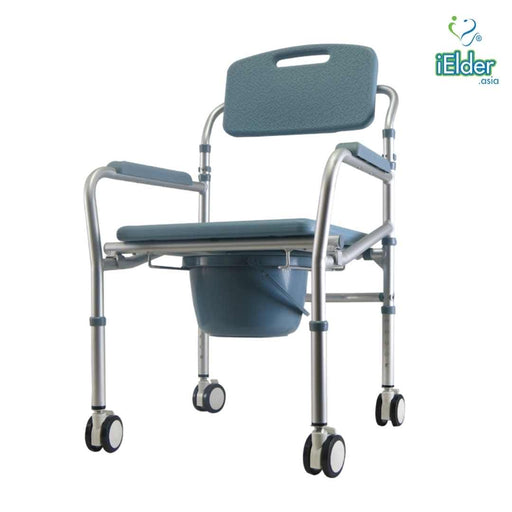Foldable Mobile Commode Shower Chair