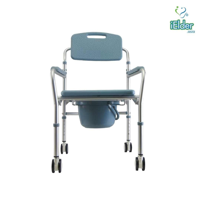 Foldable Mobile Commode Shower Chair JH
