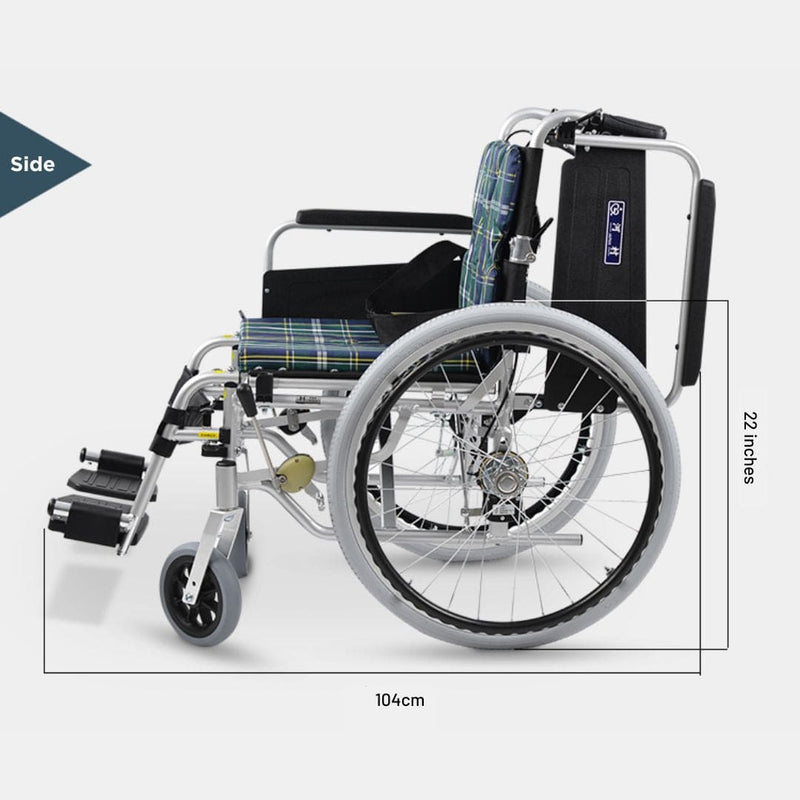 Detachable Armrest & Footrest Wheelchair KA822-45 | Kawamura