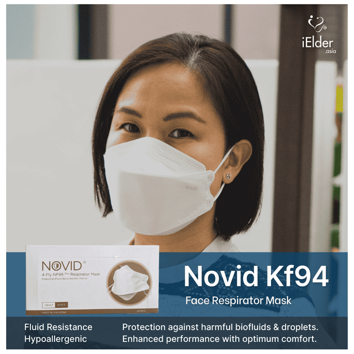 Novid NF99 4-ply 4ply Respirator Mask 20pcs/box - KF94 Qualification ASTM F2101-19 BFE 98% Surgical Face mask ( 20 pcs per box) [EXP: May 2025]