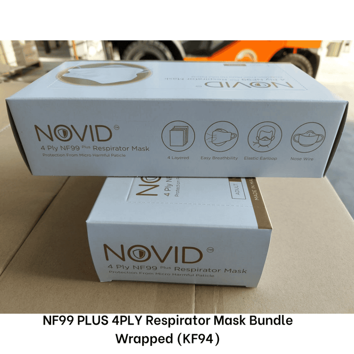 Novid NF99 4-ply 4ply Respirator Mask 20pcs/box - KF94 Qualification ASTM F2101-19 BFE 98% Surgical Face mask ( 20 pcs per box) [EXP: May 2025]