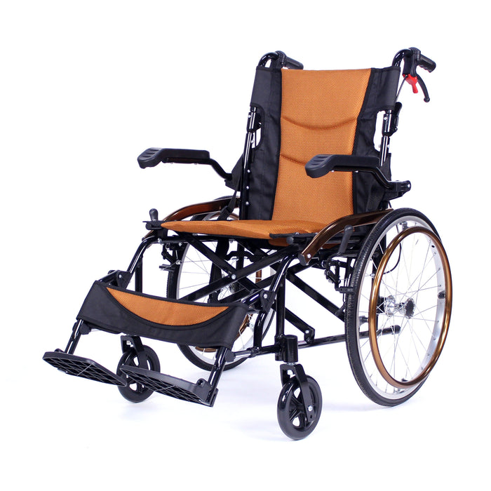 轻型自行式轮椅 橙色 18 英寸