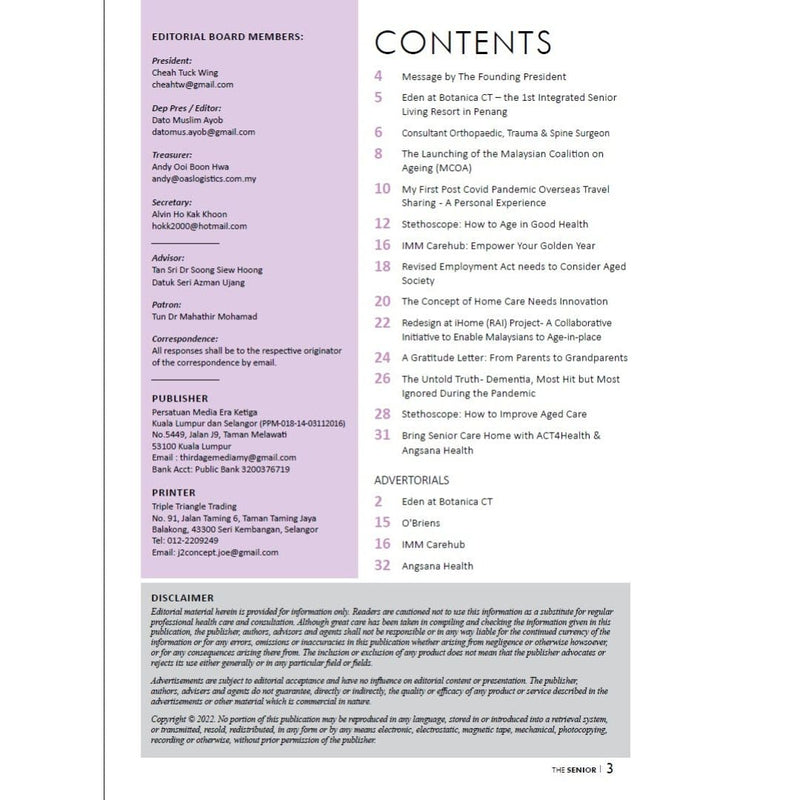 [Hard Copy] The Senior magazine | Sep-Nov 2022
