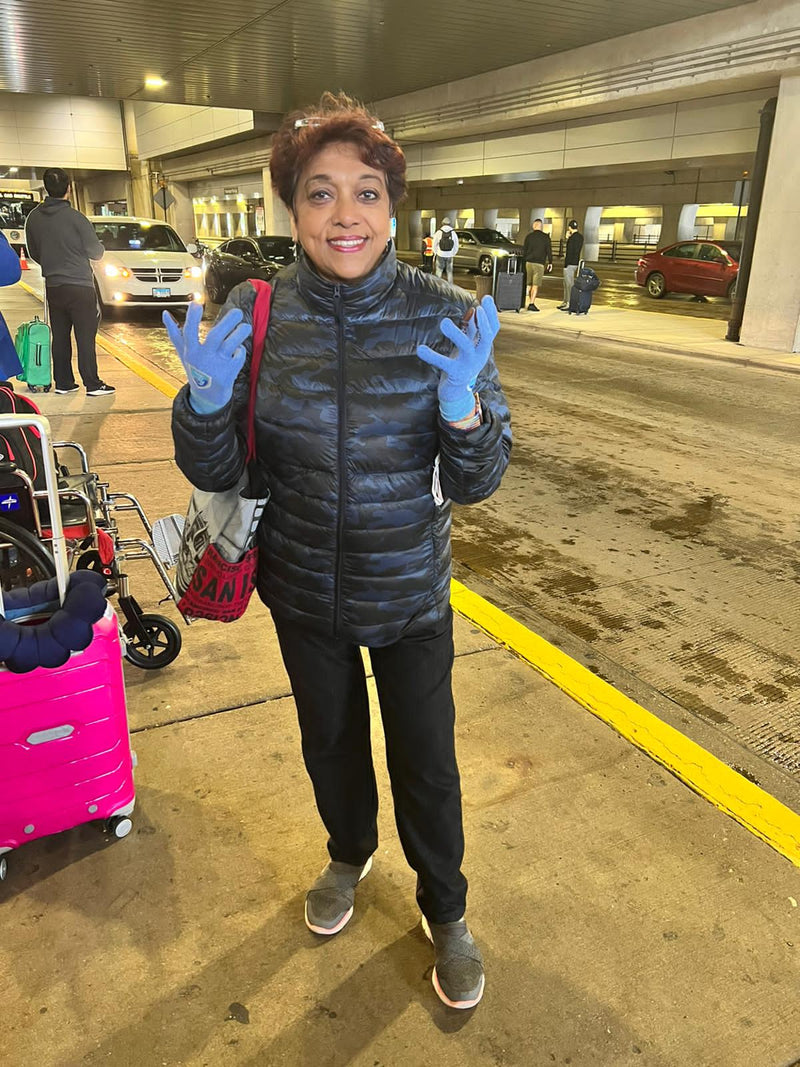 Handax Antimicrobial Fabric Gloves (Kills 99.9% Of Harmful Microorganisms) Blue