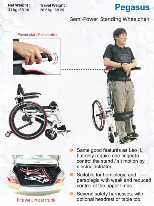 Semi-Power Standing Wheelchair | Pegasus II