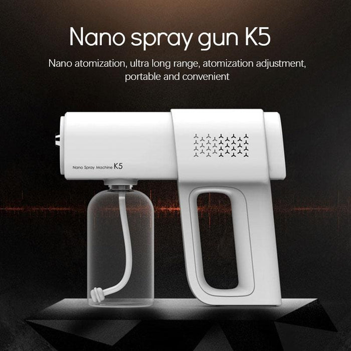 K5纳米无线电动消毒喷雾器蓝光USB充电纳米蒸汽水喷枪家用消毒机雾化器